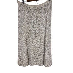 Vintage Pallas Linen Hand Loomed Skirt M Cream Coastal Neutral Boho Retro Indie‎